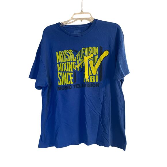 MTV Other - GUC MTV Music Television Blue T Shirt Mixing It Up Since 1981 Size XL